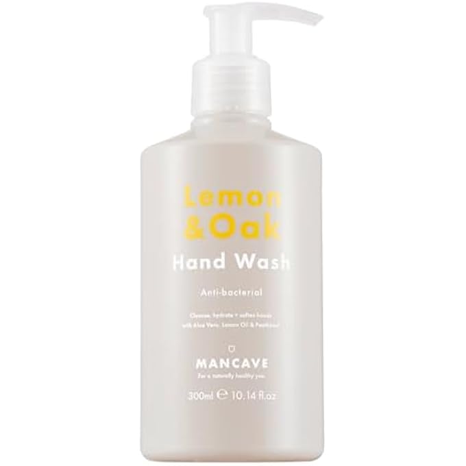 ManCave LEMON & OAK ANTI-BACTERIAL HAND WASH 300ML, SUITABLE FOR ALL SKIN TYPES, NATURAL FORMULATION, VEGAN FRIENDLY, BOTTLE MADE FROM RECYCLED PLASTICS - Image 1